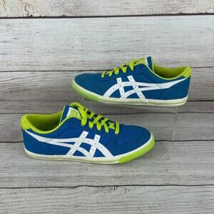 Asics Aaron GS Mens Sz 6.5 Sneakers Trainers Blue White Neon Green